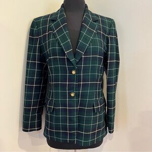 Vtg Pendleton Blazer Sz 8 Blackwatch Tartan Plaid Wool Jacket Academia Preppy